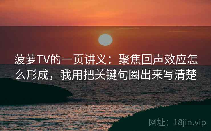 菠萝TV的一页讲义:聚焦回声效应怎么形成,我用把关键句圈出来写清楚 菠萝TV的一页讲义:聚焦回声效应怎么形成,我用把关键句圈出来写清楚