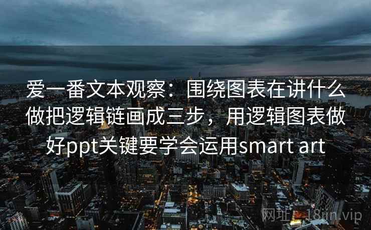 爱一番文本观察：围绕图表在讲什么做把逻辑链画成三步，用逻辑图表做好ppt关键要学会运用smart art